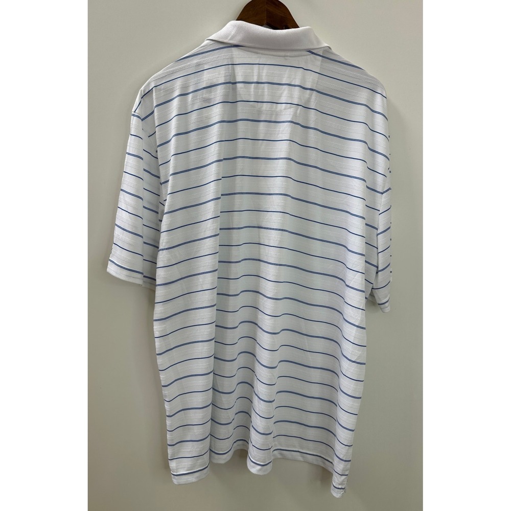 NWT Chaps Golf 78 Stay Dry Polo Shirt Mens XXL White Blue Stripe Preppy Nautical - Picture 6 of 7